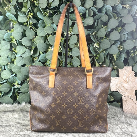 VTG Louis Vuitton Cabas Piano Monogram Hand Tote Bag Coated Canvas, Vachetta - Picture 3 of 17